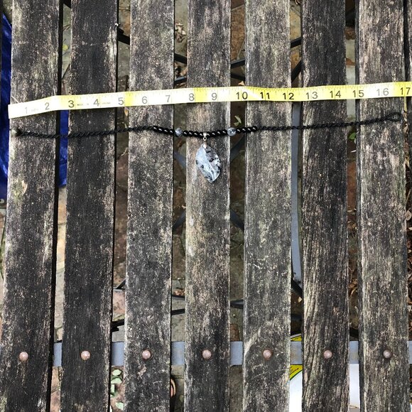 Black labradorite pendant with natural stone bead necklace. - Picture 8 of 9